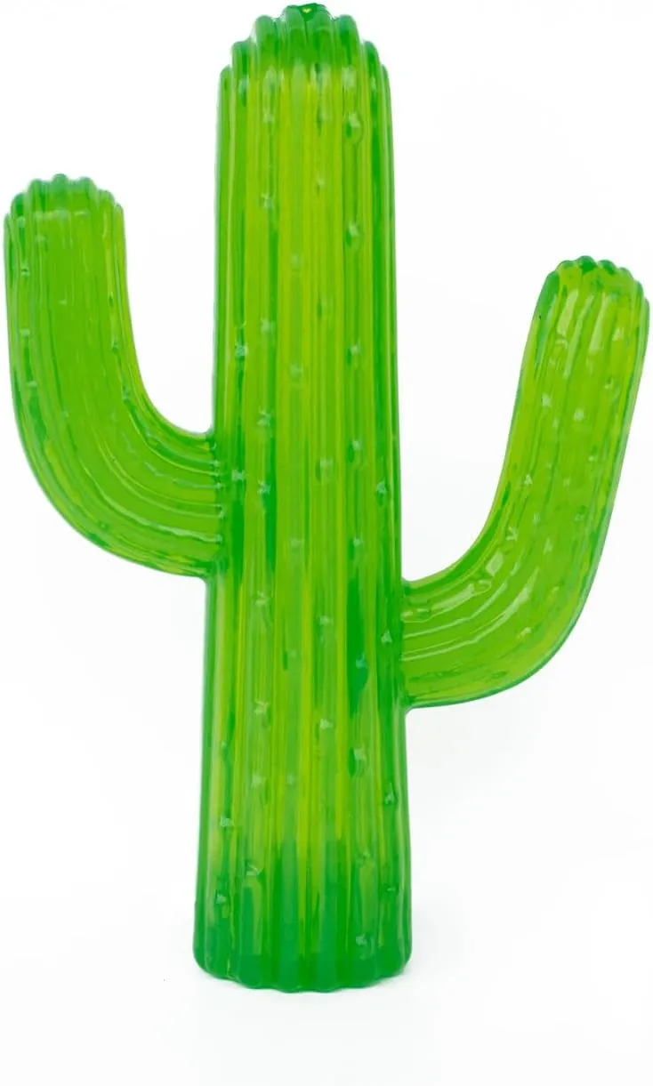 ZippyPaws ZippyTuff Dog Chew Toy - Durable Rubber Chew Toy, Puppy Teething Toys, Tough & Squeaky Toys for Small, Medium, & Large Dogs, Flexible TPR Material - Cactus